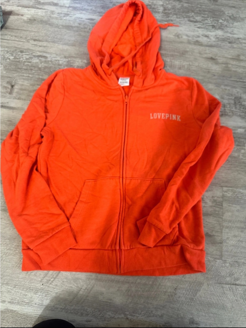 PINK Victoria's Secret Kids Bright Orange Zip Hoodie